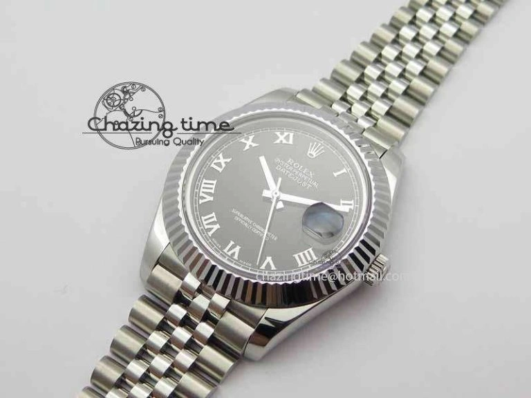 TopPick DateJust II 41mm BP Maker Best Edition Black Roman Dial On New Version Jubilee Bracelet A 3632