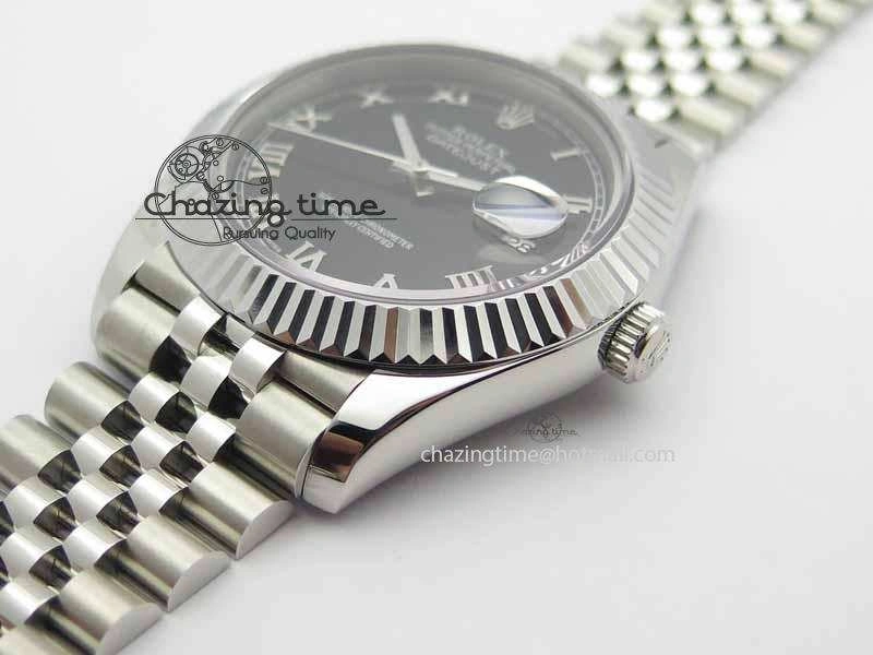TopPick DateJust II 41mm BP Maker Best Edition Black Roman Dial On New Version Jubilee Bracelet A 3632