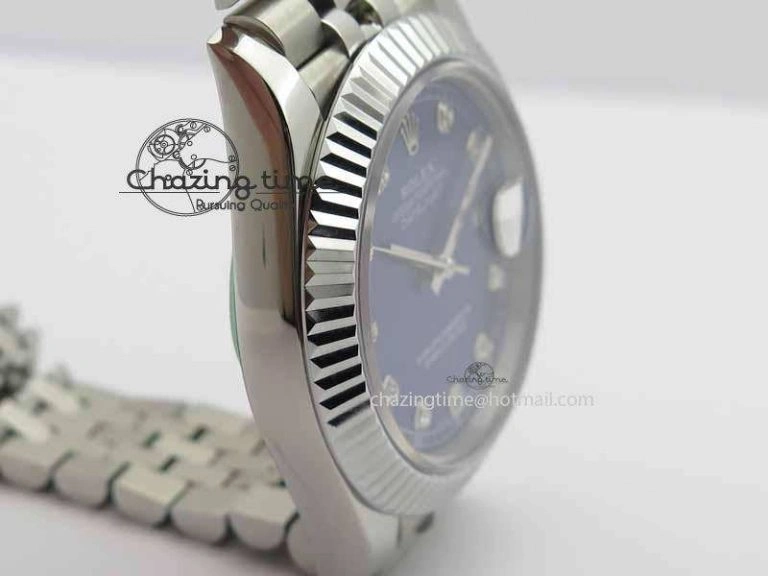 EasyMatch DateJust II 41mm BP Maker Best Edition Blue Diamonds Dial On New Version Jubilee Bracelet A 3621