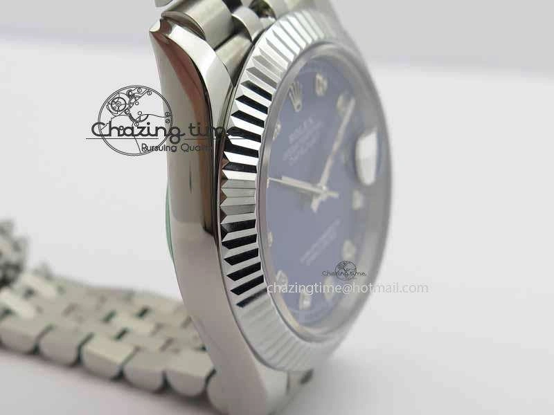 EasyMatch DateJust II 41mm BP Maker Best Edition Blue Diamonds Dial On New Version Jubilee Bracelet A 3621
