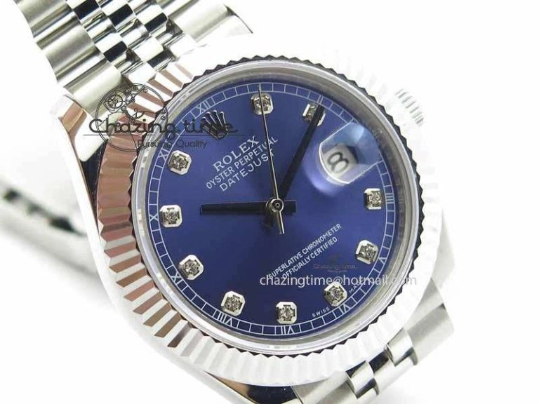 EasyMatch DateJust II 41mm BP Maker Best Edition Blue Diamonds Dial On New Version Jubilee Bracelet A 3621