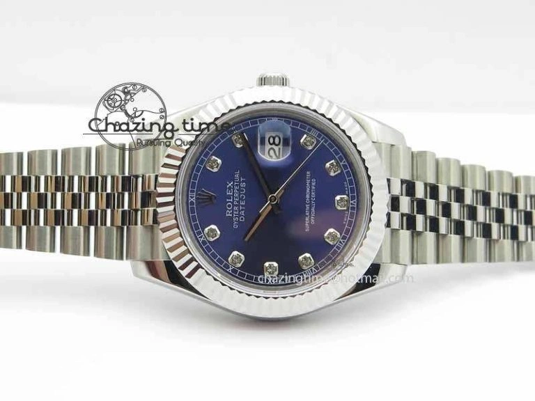 EasyMatch DateJust II 41mm BP Maker Best Edition Blue Diamonds Dial On New Version Jubilee Bracelet A 3621