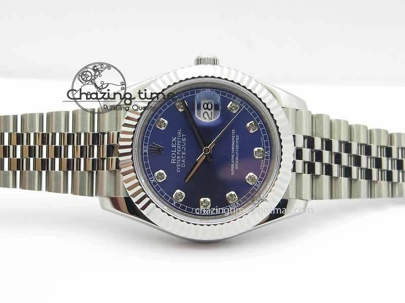 EasyMatch DateJust II 41mm BP Maker Best Edition Blue Diamonds Dial On New Version Jubilee Bracelet A 3621
