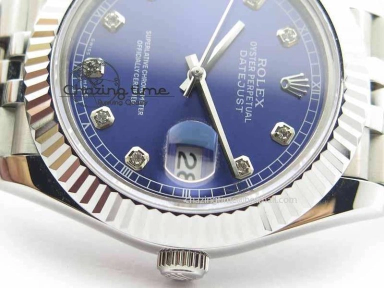 EasyMatch DateJust II 41mm BP Maker Best Edition Blue Diamonds Dial On New Version Jubilee Bracelet A 3621