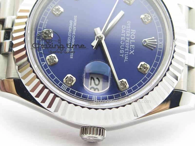 EasyMatch DateJust II 41mm BP Maker Best Edition Blue Diamonds Dial On New Version Jubilee Bracelet A 3621