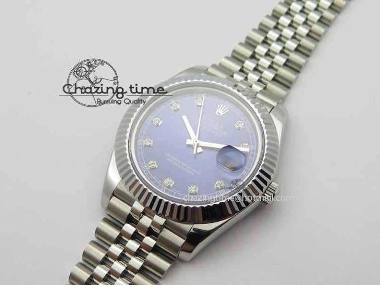 EasyMatch DateJust II 41mm BP Maker Best Edition Blue Diamonds Dial On New Version Jubilee Bracelet A 3621