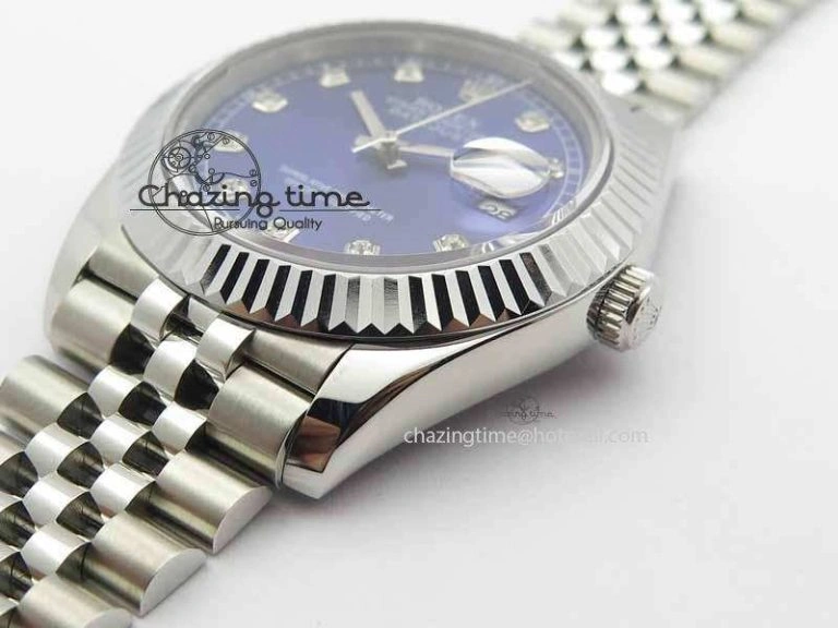 EasyMatch DateJust II 41mm BP Maker Best Edition Blue Diamonds Dial On New Version Jubilee Bracelet A 3621
