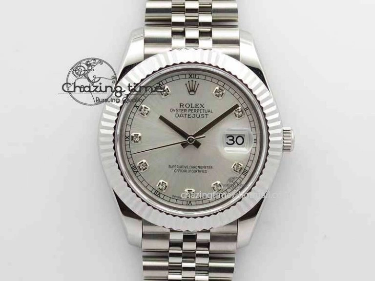 Cozy DateJust II 41mm BP Maker Best Edition Silver Diamonds Dial On New Version Jubilee Bracelet A 3623