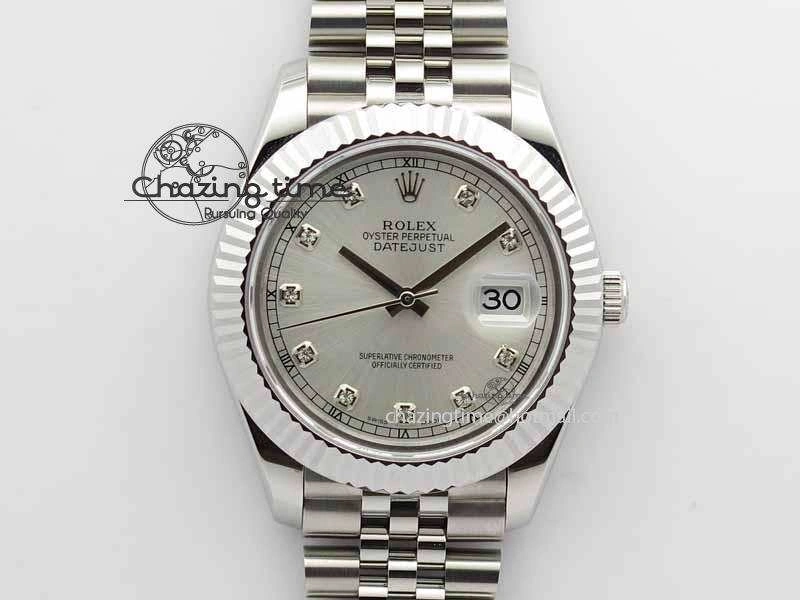 Cozy DateJust II 41mm BP Maker Best Edition Silver Diamonds Dial On New Version Jubilee Bracelet A 3623