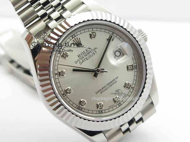 Cozy DateJust II 41mm BP Maker Best Edition Silver Diamonds Dial On New Version Jubilee Bracelet A 3623