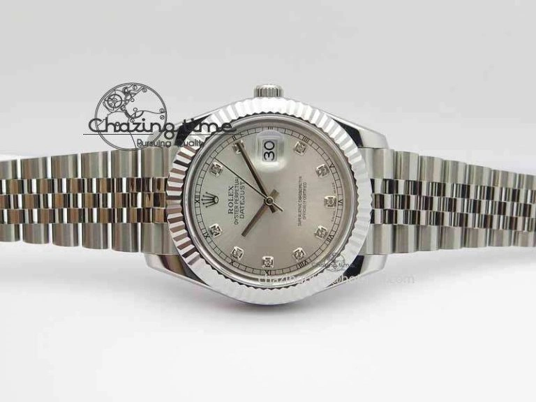 Cozy DateJust II 41mm BP Maker Best Edition Silver Diamonds Dial On New Version Jubilee Bracelet A 3623