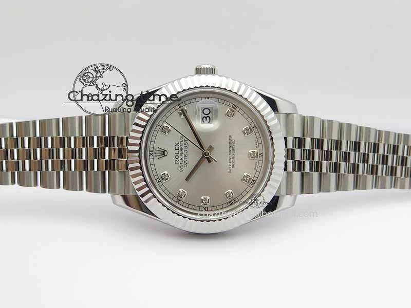 Cozy DateJust II 41mm BP Maker Best Edition Silver Diamonds Dial On New Version Jubilee Bracelet A 3623