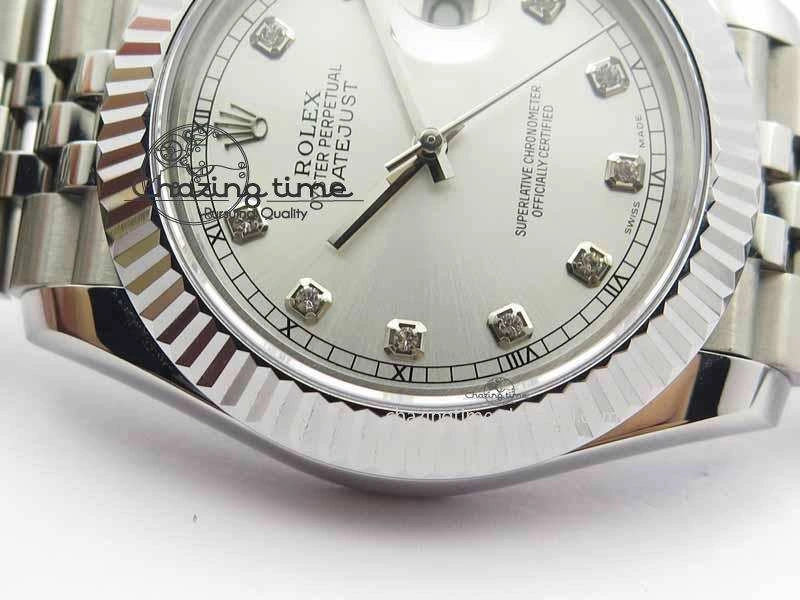 Cozy DateJust II 41mm BP Maker Best Edition Silver Diamonds Dial On New Version Jubilee Bracelet A 3623