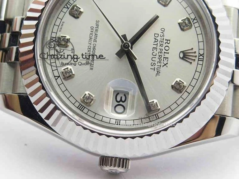 Cozy DateJust II 41mm BP Maker Best Edition Silver Diamonds Dial On New Version Jubilee Bracelet A 3623
