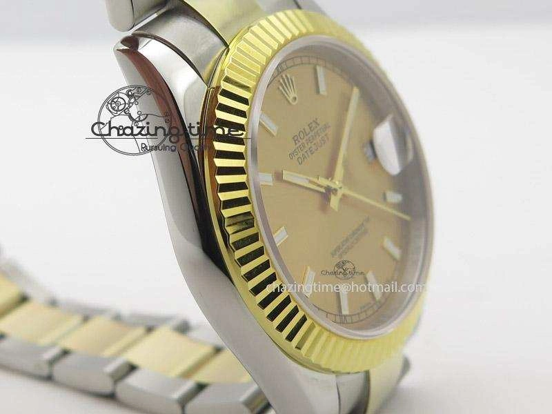 StreetReady DateJust II 41mm MK Best Edition SS RG Wrapped Gold Dial Stick Marker On Oyster Bracelet A 4002