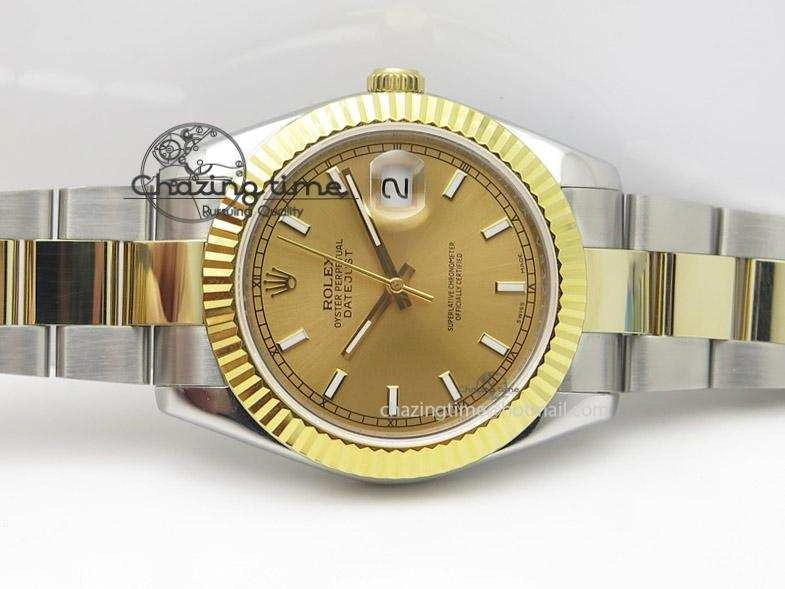 StreetReady DateJust II 41mm MK Best Edition SS RG Wrapped Gold Dial Stick Marker On Oyster Bracelet A 4002