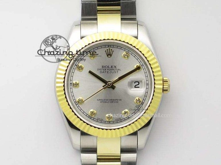 WellDesigned DateJust II 41mm MK Best Edition SS RG Wrapped Sliver Dial Diamond Marker On Oyster Bracelet A 4001