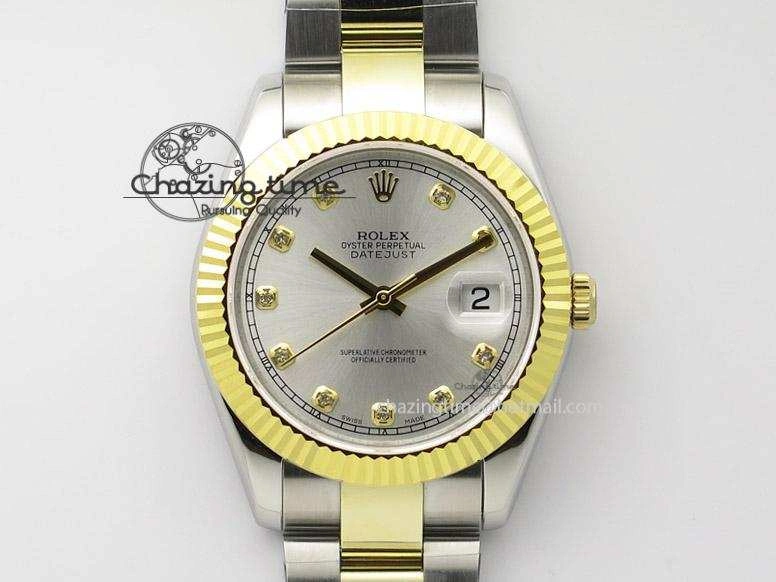 WellDesigned DateJust II 41mm MK Best Edition SS RG Wrapped Sliver Dial Diamond Marker On Oyster Bracelet A 4001
