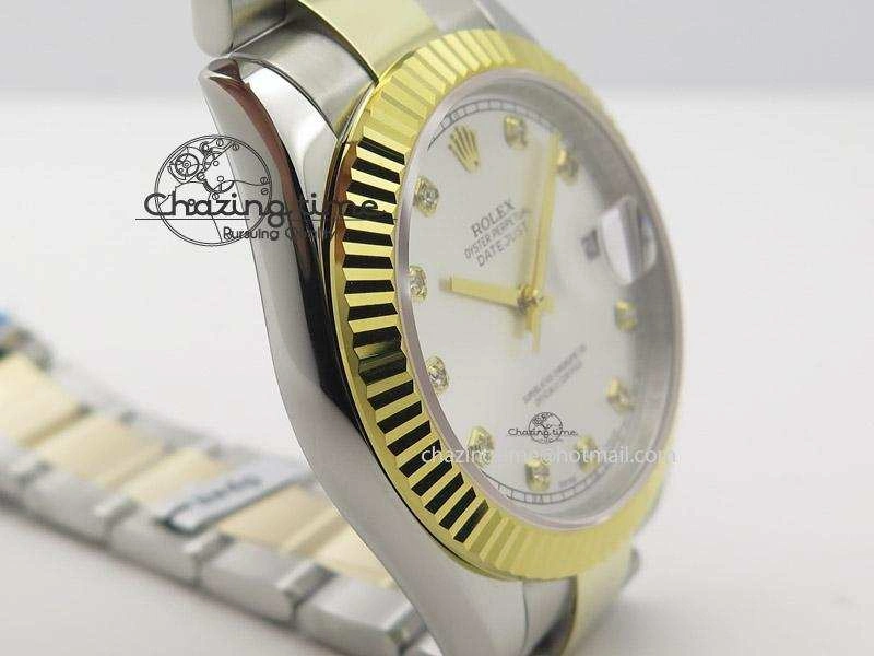 WellDesigned DateJust II 41mm MK Best Edition SS RG Wrapped Sliver Dial Diamond Marker On Oyster Bracelet A 4001
