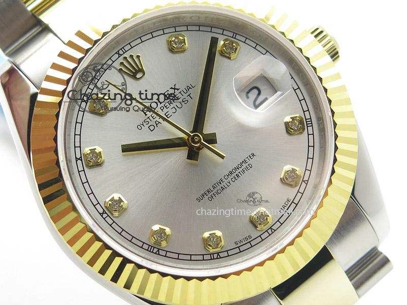 WellDesigned DateJust II 41mm MK Best Edition SS RG Wrapped Sliver Dial Diamond Marker On Oyster Bracelet A 4001