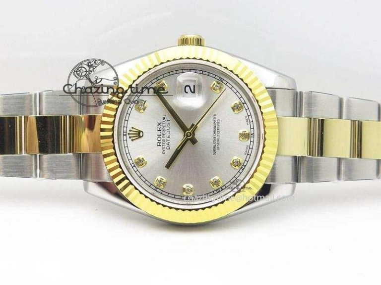 WellDesigned DateJust II 41mm MK Best Edition SS RG Wrapped Sliver Dial Diamond Marker On Oyster Bracelet A 4001