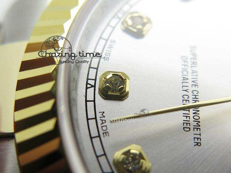 WellDesigned DateJust II 41mm MK Best Edition SS RG Wrapped Sliver Dial Diamond Marker On Oyster Bracelet A 4001