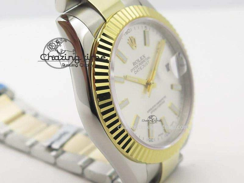RelaxedFit DateJust II 41mm MK Best Edition SS RG Wrapped Sliver Dial Stick Marker On Oyster Bracelet A 4003