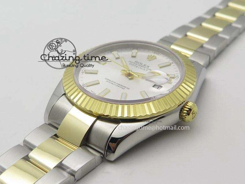 RelaxedFit DateJust II 41mm MK Best Edition SS RG Wrapped Sliver Dial Stick Marker On Oyster Bracelet A 4003