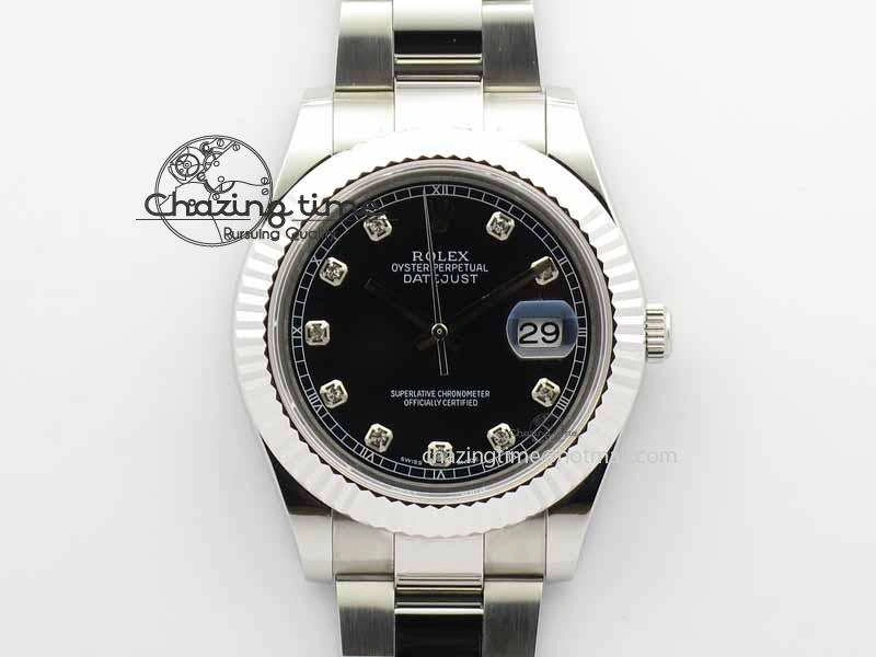 DateJust II 41mm SS BP Maker Best Edition Black Dial Diam On SS Bracelet SA GoodFit 3728