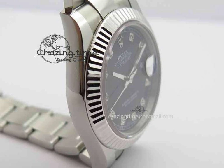 DateJust II 41mm SS BP Maker Best Edition Black Dial Diam On SS Bracelet SA GoodFit 3728