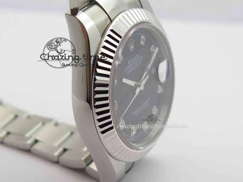 DateJust II 41mm SS BP Maker Best Edition Black Dial Diam On SS Bracelet SA GoodFit 3728