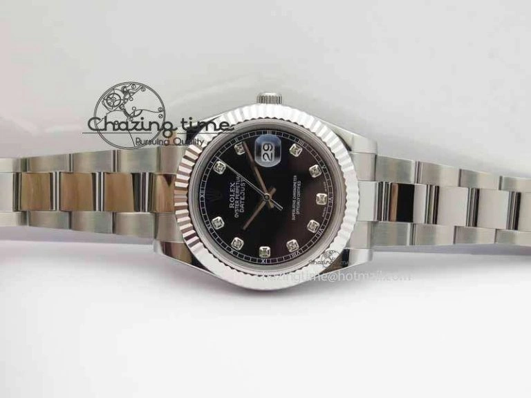 DateJust II 41mm SS BP Maker Best Edition Black Dial Diam On SS Bracelet SA GoodFit 3728