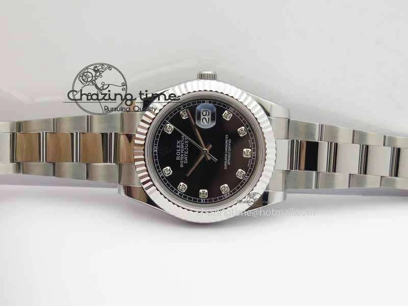 DateJust II 41mm SS BP Maker Best Edition Black Dial Diam On SS Bracelet SA GoodFit 3728