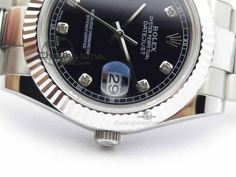 DateJust II 41mm SS BP Maker Best Edition Black Dial Diam On SS Bracelet SA GoodFit 3728