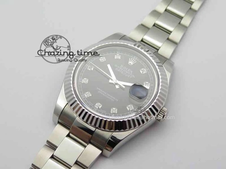 DateJust II 41mm SS BP Maker Best Edition Black Dial Diam On SS Bracelet SA GoodFit 3728