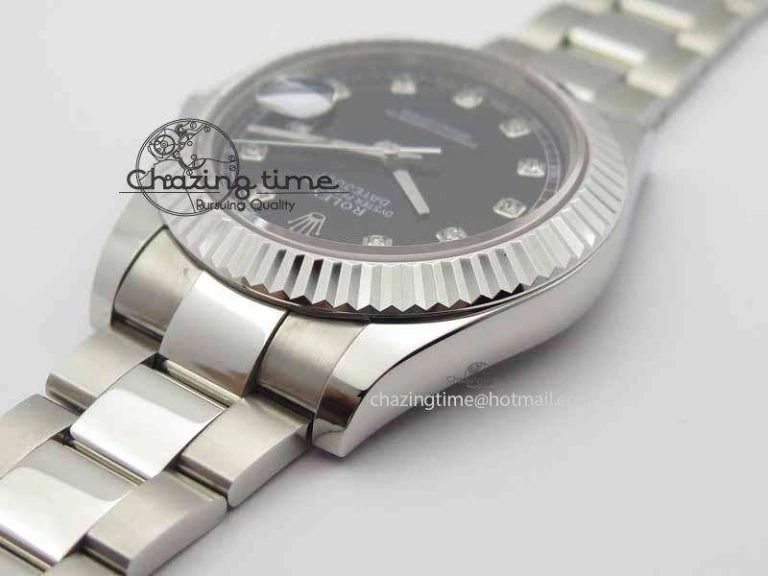 DateJust II 41mm SS BP Maker Best Edition Black Dial Diam On SS Bracelet SA GoodFit 3728