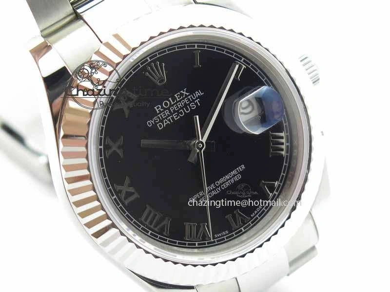 Affordable DateJust II 41mm SS BP Maker Best Edition Black Roman Markers Dial On SS Bracelet SA 3730