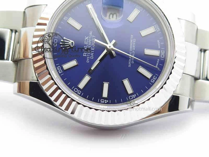 DateJust II 41mm SS BP Maker Best Edition Blue Dial On SS Bracelet SA Classic 3731