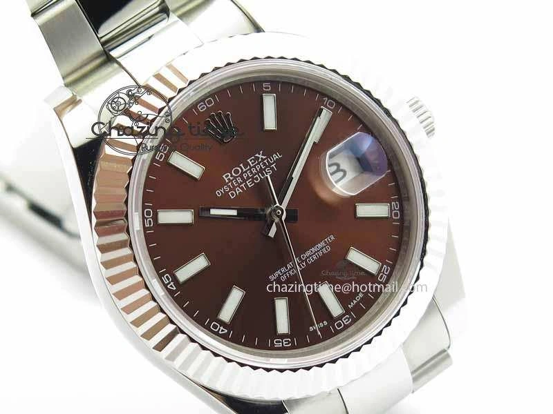 Bold DateJust II 41mm SS BP Maker Best Edition Brown Dial On SS Bracelet SA 3734