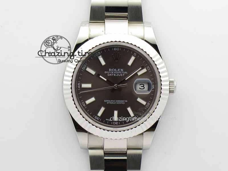 Lightweight DateJust II 41mm SS BP Maker Best Edition Dark Gray Dial On SS Bracelet SA 3735
