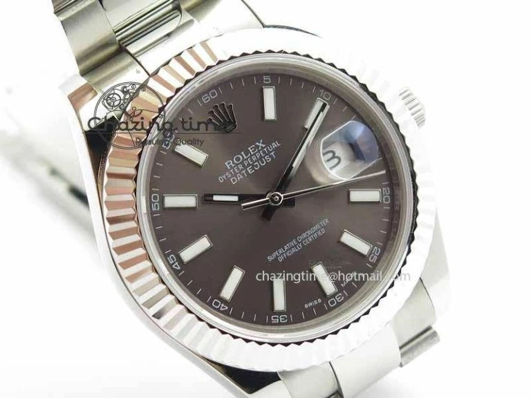 Lightweight DateJust II 41mm SS BP Maker Best Edition Dark Gray Dial On SS Bracelet SA 3735