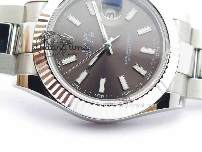 Lightweight DateJust II 41mm SS BP Maker Best Edition Dark Gray Dial On SS Bracelet SA 3735