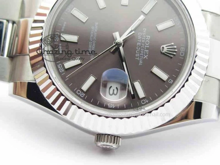 Lightweight DateJust II 41mm SS BP Maker Best Edition Dark Gray Dial On SS Bracelet SA 3735