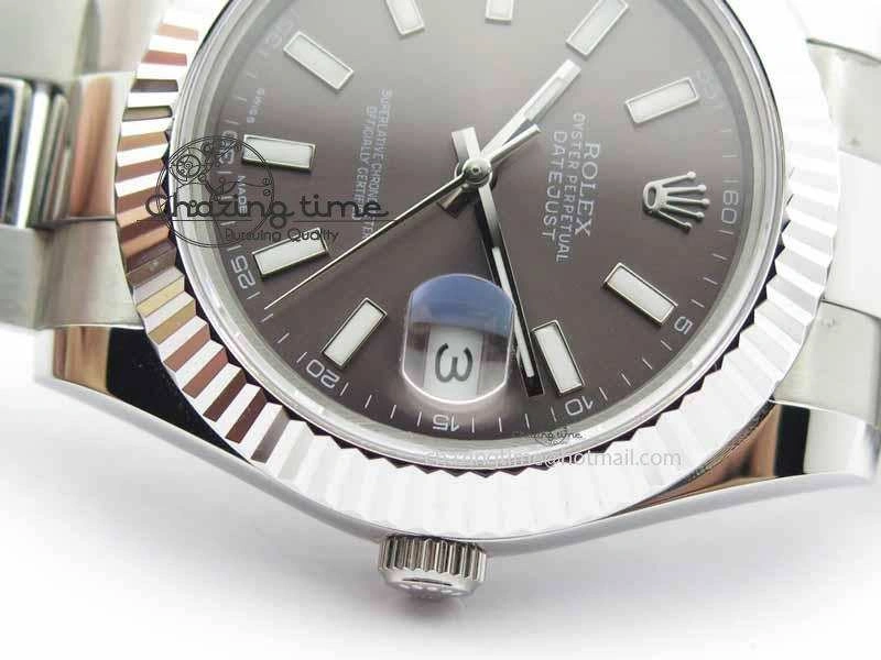 Lightweight DateJust II 41mm SS BP Maker Best Edition Dark Gray Dial On SS Bracelet SA 3735