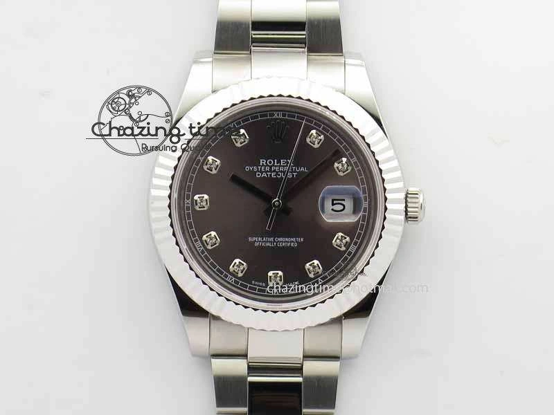 Minimalist DateJust II 41mm SS BP Maker Best Edition Gray Dial Diam On SS Bracelet SA 3729