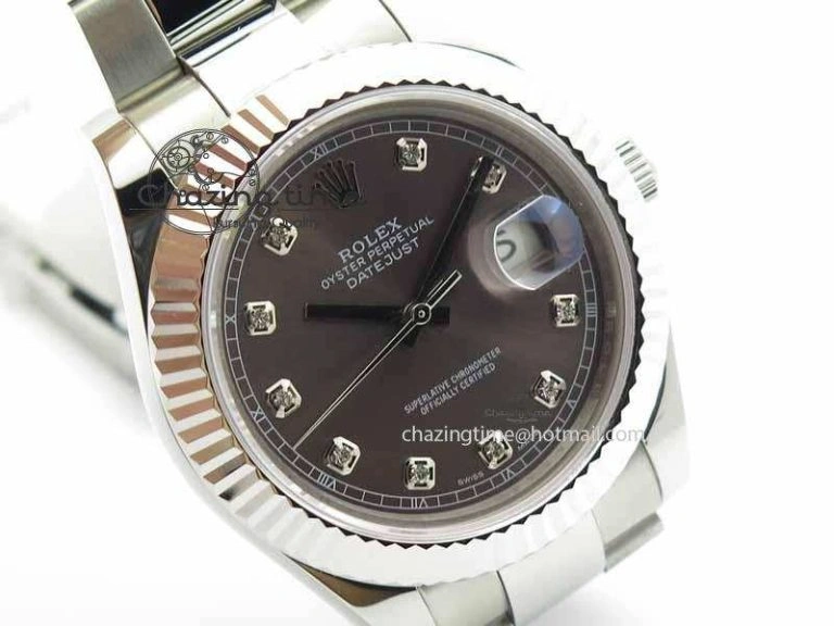 Minimalist DateJust II 41mm SS BP Maker Best Edition Gray Dial Diam On SS Bracelet SA 3729