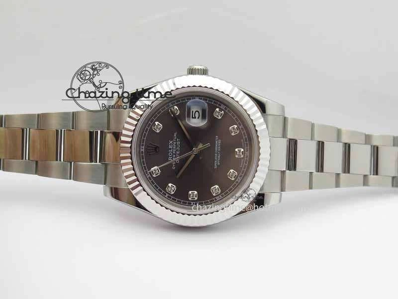 Minimalist DateJust II 41mm SS BP Maker Best Edition Gray Dial Diam On SS Bracelet SA 3729