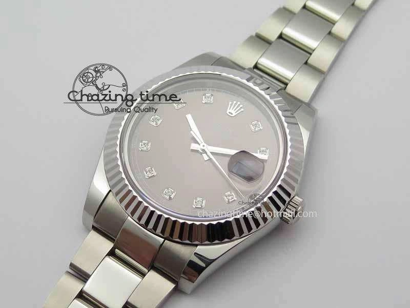 Minimalist DateJust II 41mm SS BP Maker Best Edition Gray Dial Diam On SS Bracelet SA 3729