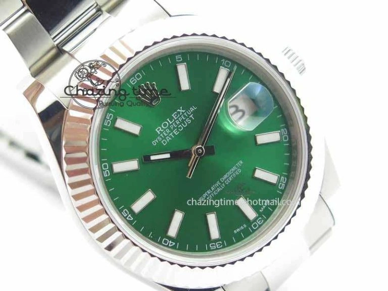 QuickDry DateJust II 41mm SS BP Maker Best Edition Green Dial On SS Bracelet SA 3677