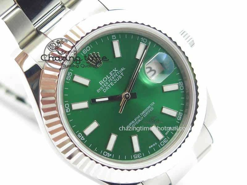 QuickDry DateJust II 41mm SS BP Maker Best Edition Green Dial On SS Bracelet SA 3677